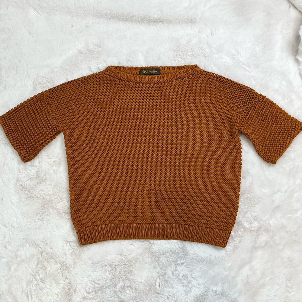 Loro Piana Silk Cotton Knit Brown Sweater Pullover 42 Italy $2295 - Picture 2 of 13